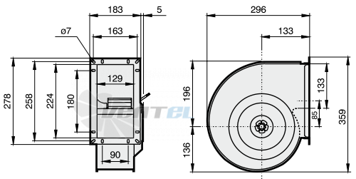 Rosenberg ERAE 180-4 B - описание, технические характеристики, графики